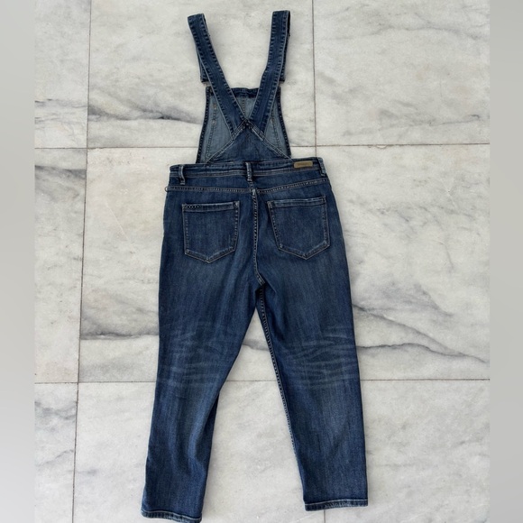 Blank NYC Denim Overalls Dungarees Crop Medium Wash Womens 29 Farm Cottagecore - Picture 2 of 8